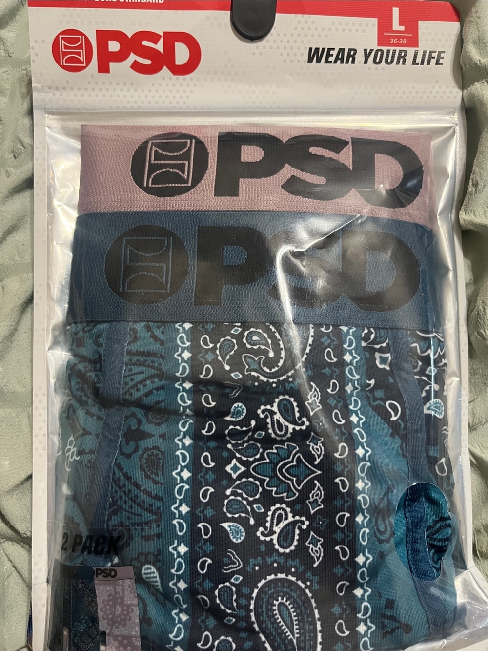 PSD Men’s Boxer Brief 2-Pack Teal & Dusty Rose with Paisley